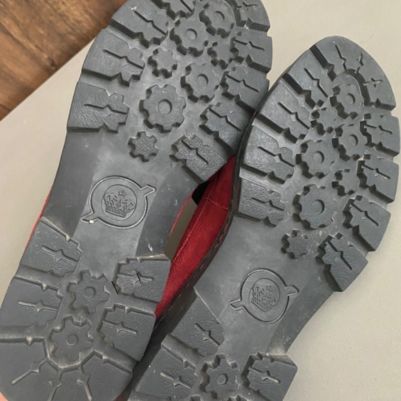 Born Loire Shoes | Born Genuine Suede Red Loafers | Size 8 - Picture 4 of 6